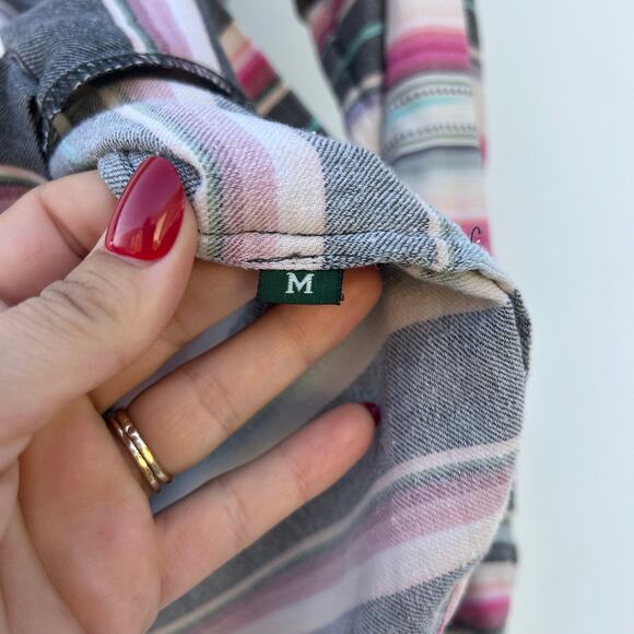 Vintage Men’s Ralph Lauren Country Striped Button Down Hong Kong Cotton Medium - Picture 9 of 9